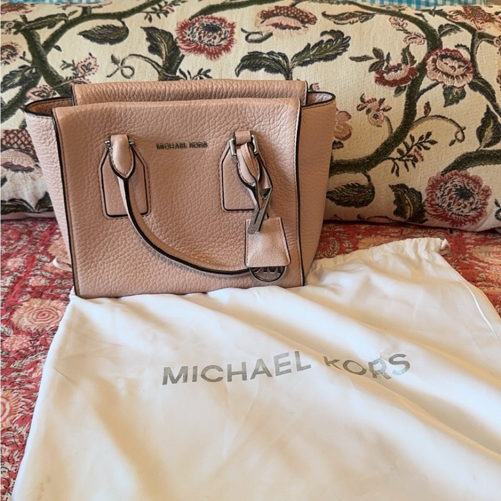 Michael Kors Light Blush Pebbled Leather Satchel